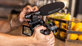 Combining a shotgun microphone and a digital audio recorder, the Zoom M3 is an on-camera mic like no other